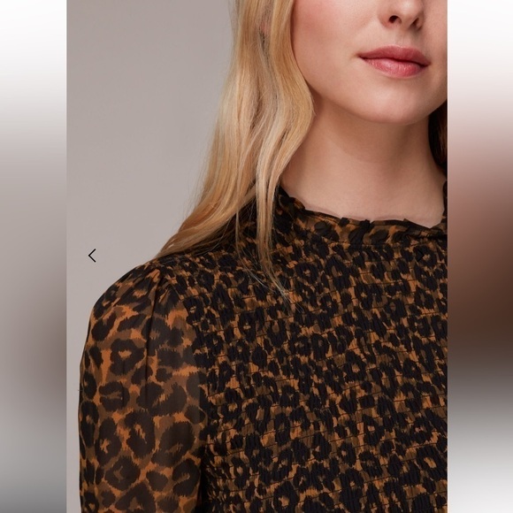WHISTLES Classic Leopard Shirred Dress NWT - Picture 6 of 16